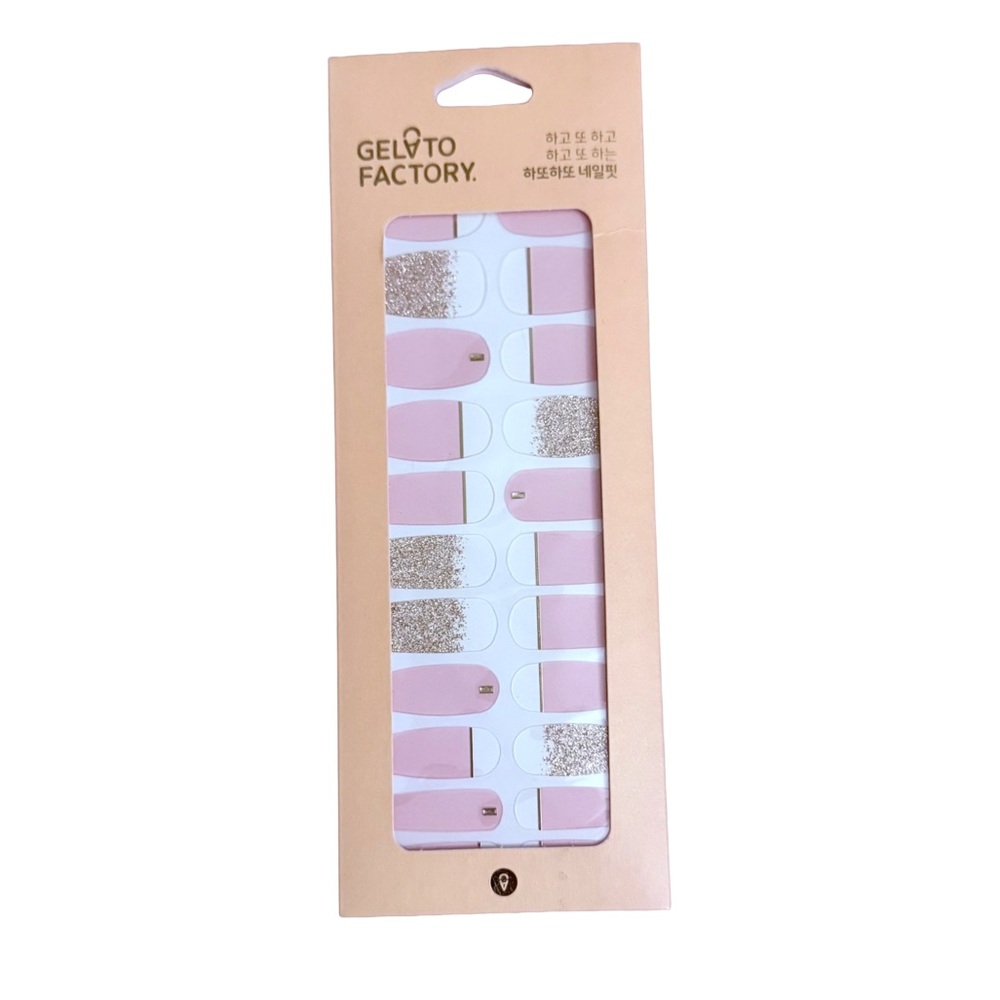 Gelato Factory Pink and Campaign gold Glitter Nail Wraps